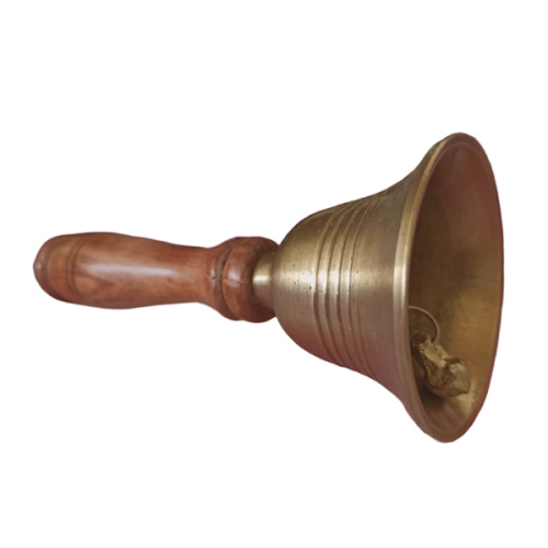 Колокольчик латунный с деревянной ручкой (антик), 14 х 6  k07 фото 2